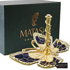 Matashi Gold Plated Butterfly Jewelry Organizer with Blue Enamel & Crystals – Elegant Ring Holder – Ideal Gift for Her on Mother’s Day, Valentine’s Day, Christmas - color: Blue
