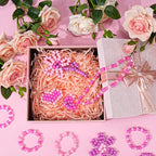 1000PCS Pink Pony Beads Bulk – 6x9mm Gradient XOXO Glitter Kandi Beads for Bracelets, Hair Braids, Jewelry Making, DIY Gifts & Love-Themed Crafts - color: Love Edition