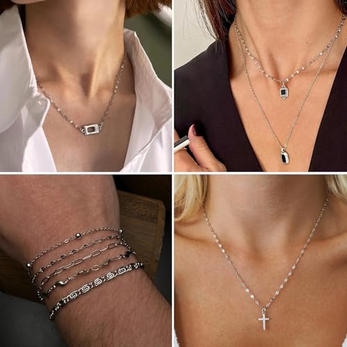 66FT Stainless Steel Lip Chain for Jewelry Making 2MM Silver Sparkly Link Chains Roll Bulk for DIY Crafts Jewelry Making - color: Stainless Steel