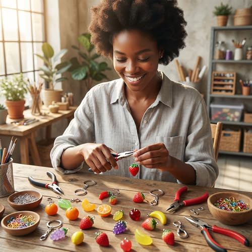 KJML DIY Cute Keychain Charms Bulk 30pcs Pendant Charms for Keychain Making Mini Resin Charm for Funny Keychains Bag Charm Purse Backpack Jewelry Making - color: Mix Fruit
