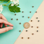 PH PandaHall 60pcs Brass Silicone Slider Beads, 3 Color 7mm Stopper Beads Slider Clasps for DIY European Bracelets Necklaces Jewelry Making