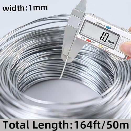 18 Gauge Aluminum Craft Wire, 1mm 164ft, Silvery Bendable Metal Wire for Sculpting, Doll Armature, Flexible, Suitable for Various DIY Crafts, Jewelry Making - color: Silver