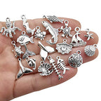 Youdiyla 100pcs Summer Beach Charms Collection, Bulk Marine Sea Animal Life Nautical Charms Metal Pendant Craft Supplies Findings for Necklace and Bracelet Jewelry Making (HM292) - color: Summer Beach Charm-100pcs