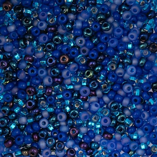 John Bead 8/0 Czech Glass Seed Beads 22 Grams Deep Sea Mix for DIY Arts Crafts Jewelry Bracelets Necklaces Earrings Phone Charm Making - color: Deep Sea Mix