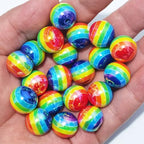 Mixed Lots Shiny AB Color Acrylic Faceted Bead DIY Beading Hairband Bracelets Necklace Craft Embelishment (Opaque Rainbow Stripe#1) - color: Opaque Rainbow Stripe#1