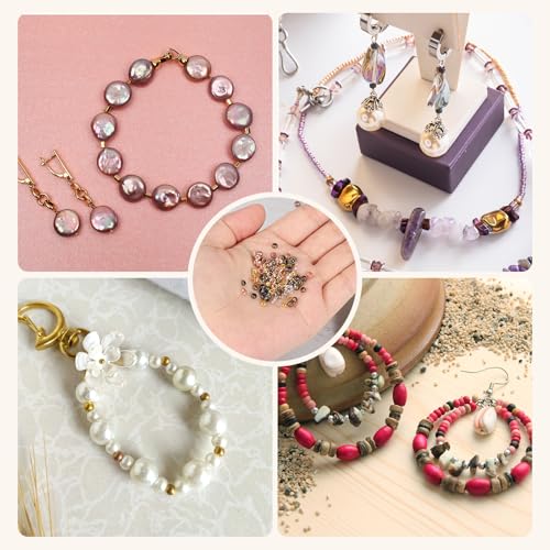 uxcell 200Pcs Round Crimp Beads, 4mm Metal Spacer Loose Beads Metal Clamp Ends Tiny Stoppers Bead for Bracelet Jewelry Making Craft DIY, Light Gold - color: Light Gold, size: 4mm