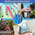 428Pcs Charms Lip Gloss Keychain Making Kit, DIY Craft Keychain Making Supplies with Charms, Jump Rings, Lobster Clasps, Key Chain Hooks, Extender Chains & Plier, Diy Bag Charm Kit for Craft Supplies