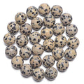 AD Beads Natural Gemstone 10mm Round Loose Beads Big Hole 2mm Sized 30pcs (Dalmation Jasper) - color: Dalmation Jasper