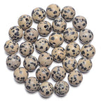 AD Beads Natural Gemstone 10mm Round Loose Beads Big Hole 2mm Sized 30pcs (Dalmation Jasper) - color: Dalmation Jasper