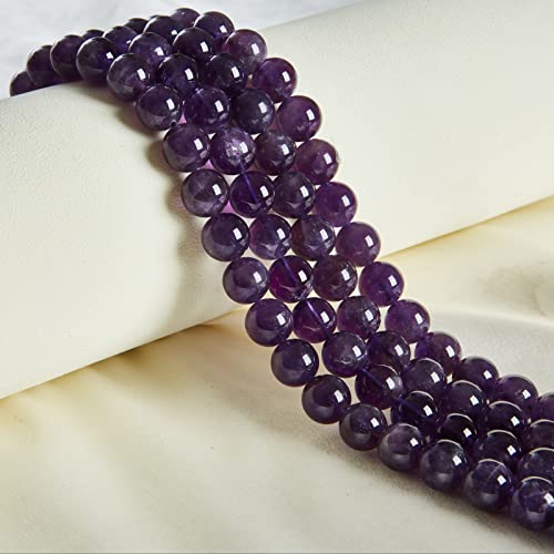 100pcs 6mm Amethyst Beads Natural Gemstone Beads Round Loose Beads for Jewelry Making - color: Amethyst, size: 6mm