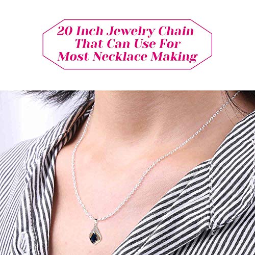 Cridoz 36 Pack Necklace Chain Bulk, Silver Plated Necklace Chains for Jewelry Making, 1.2 mm (20 Inches) - size: 20 Inches