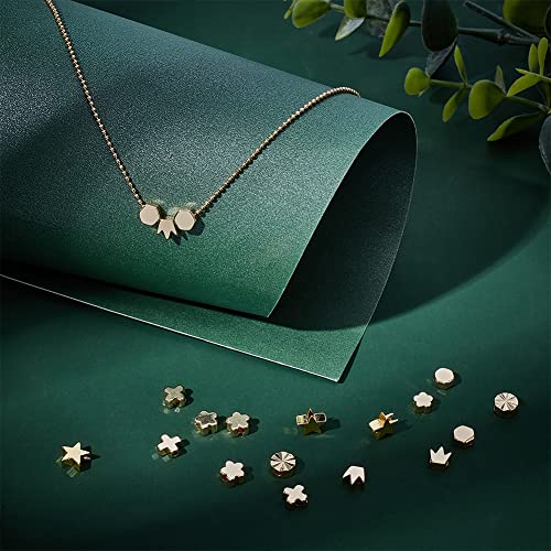 PH PandaHall 14K Gold Beads Spacers, 80pcs Flower Spacer Beads Metal Star Crown Cross Charm Long-Lasting Loose Beads for Necklace Bracelet Earring Wedding Valentine Mother's Day Thanksgiving 8 Styles