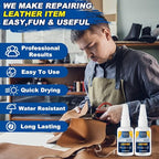 Meuvcol Leather Glue 100g, Fast-Setting Leather Repair Adhesive for Purses, Shoes, Car Seats, Suede & Upholstery, Clear-Drying Strong Bond for Leather, Includes 6 Precision Tips - size: 100g, style: Leather Glue