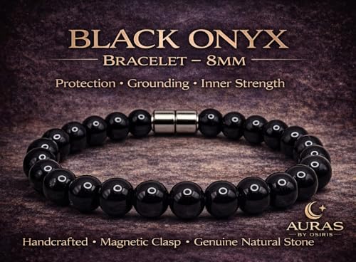 Rose Quartz Bracelet - 8mm Healing Crystal for Love, Unisex - color: 01: Black Onyx, style: F: 8.3-8.7 inches