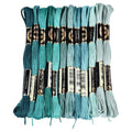 12 Skeins 6 Strands Green Embroidery Floss Thread Polyester Variegated Gradient Cross Stitch Threads Friendship Bracelets String Bulk for Jewelry Making Hand Sewing Knitting Stitching Crafts - color: Dark Green