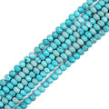 BEADIA Natural Blue Turquoise Beads 4x2mm 120pcs Faceted Rondelle Loose Semi Gemstone Beads for Jewelry Making Design - color: Blue Turquoise