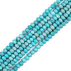 BEADIA Natural Blue Turquoise Beads 4x2mm 120pcs Faceted Rondelle Loose Semi Gemstone Beads for Jewelry Making Design - color: Blue Turquoise