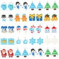 Augshy Winter Charms, 64 Pcs Christmas Winter Resin Charm Beads Ornament Snowflake Snowman Charm Pendants for DIY Bracelet Necklace Jewelry Making - style: Christmas Winter Style