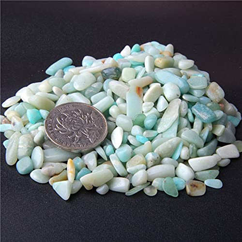Natural 500 pcs Amazonite No Hole Undrilled Irregular Chip Gemstone Beads Rock Gravel Crystal Tumble Minerals Gravel Specimen Energy Decorative Stone Fish Tank Stone - color: Amazonite2