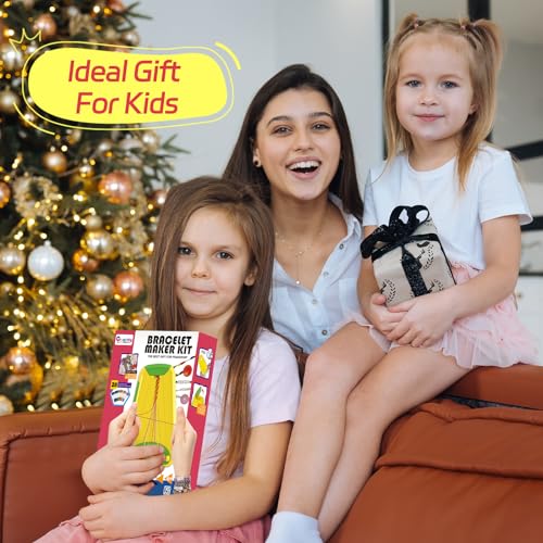 Friendship Bracelet Making Kit for Girls Ages 8-12, Kids Jewelry Making Kit with 28 Pre-Cut Threads and Letter Beads, Arts and Crafts for Kids, Birthday Easter Gifts for 6 7 8 9 10 11 12 Year Old - color: Pink