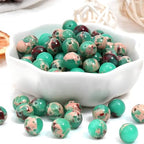100pcs Natural Stone Beads 8mm Green Imperial Jasper Round Genuine Real Stone Beading Loose Gemstone Hole Size 1mm DIY Charm Smooth Beads for Bracelet Necklace Earring Jewelry Making Crafts - color: Green Imperial Jasper