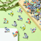 DanLingJewelry 50Pcs Random Bird Links Enamel Animal Connector Colorful Flying Animal Bird Dangle Charms for DIY Craft Jewelry Making - color: 50pcs - Bird - Random
