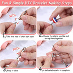 180 Pcs Charm Bracelet Making Kit for Girls, Unicorn Mermaid Crafts Gifts Set Charm Bracelets Kit DIY Arts & Crafts Making Supplies with Beads, Pendant, Bracelets, Necklace Cords Gift for Teens Girls
