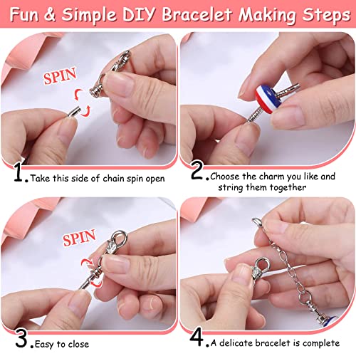 180 Pcs Charm Bracelet Making Kit for Girls, Unicorn Mermaid Crafts Gifts Set Charm Bracelets Kit DIY Arts & Crafts Making Supplies with Beads, Pendant, Bracelets, Necklace Cords Gift for Teens Girls