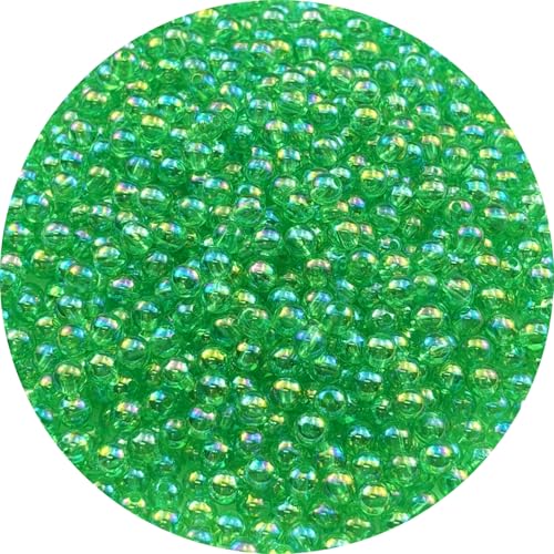 1000pcs 6mm Acrylic Round Beads AB Colors Acrylic Beads Round Spacer Beads with Hole for DIY Bracelet Necklace Jewelry Making Supplies Handmade Craft(Green AB) - color: Green AB, size: 6mm