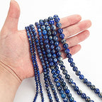100Pcs Natural Stone Beads 6mm Lapis Lazuli Round Gemstone Loose Beads with Elastic Bracelet String for Bracelets Necklace Jewelry Making - color: Blue Lapis Lazuli, size: 6mm