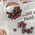 AD Beads Natural Gemstone 8mm Round Loose Beads Big Hole 2.5mm Sized 40pcs (Red Tiger's Eye) - color: Red tiger's eye