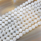 Natural White Moonstone Gemstone Round Loose Beads (10mm) - size: 10mm