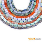 GEM-Inside 35Pcs 8x12mm Natural Blue Lapis Lazuli Chrysocolla Stone Gemstone Faceted Freeform Tube Column Chakra Beads for Jewelry Making Full 15" Strand Power Energy - color: Blue Lapis Lazuli