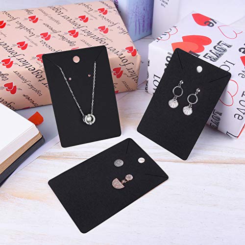 MIAHART 150 Set Earring Display Card with 150 Pcs Self-Seal Bags, Earring Holder Card for Selling DIY Ear Studs, Earrings and Jewelry Display (Black) - color: black