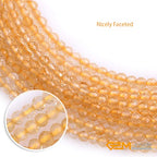 GEM-Inside 2mm Natural Stone Yellow Citrine Quartz Faceted Round Spacer Small Beads for Jewelry Making 15" - color: Yellow Citrine, size: 2mm