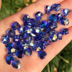 70pcs 8mm AB Dark Purple Faceted Heart Beads for Jewelry Making Crystal Glass Beads for Bracelets Necklace Crafts, Friendship Bracelet Kit, Love Gifts - color: AB Dark Purple