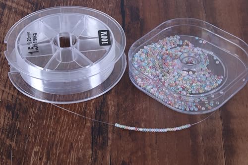 KONMAY Clear Fishing Wire, 65Yards 0.6mm Monofilament Nylon Fishing Line, Invisible Craft String Thread for Hanging Ornaments, Decorations, Crafting, Balloon Arch, Beading and Jewelry Making - size: 0.6mm