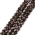 GEM-Inside Natural 8mm Smoky Quartz Gemstone Loose Beads Faceted Cambay Crystal Energy Stone Power for Jewelry Making 15" - color: Smoky Quartz, size: 8mm