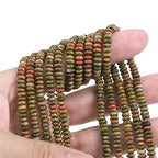 BEADIA Natural Unakite Spacer Beads Caps Rondelle Disk Loose Beads for Beading Jewelry Making 4mmx2mm 38cm - color: Unakite, size: Rondelle Disk 4mm x 2mm