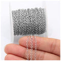 33FT Stainless Steel Jewelry Chains Silver Extender Chains Twisted Cable Chains Link Bulk for Jewelry Makings - color: Silver, size: Chain Width 1.5mm