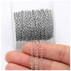 33FT Stainless Steel Jewelry Chains Silver Extender Chains Twisted Cable Chains Link Bulk for Jewelry Makings - color: Silver, size: Chain Width 2.0mm