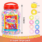 Praisebank Pony Beads, 8000pcs 6x9mm, Wholesale Beads, Bracelets Jewelry Making, Arts & Crafts(Candy) - color: Candy, size: King Size