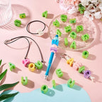 FASHEWELRY 50Pcs Vowel Letter Acrylic Beads Big Plastic Letter Blocks Charms 3D Letters Chunky Initial Alphabet Beads for Key Chains Necklace DIY Arts Craft Projects Lime Green - color: Lime Green, size: Vowels