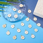 Craftdady Golden Plated Enamel Pendants White Oval Flat Round Dangle Charms for DIY Earrings Necklace Bracelet Making - color: 18K Gold Plated Ocean Aniamls-10 Style