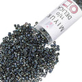 Miyuki Delica Seed Beads – Size 11/0 (1.6 mm), DB0006, Gunmetal Iris, 7.2 g, Approx. 1440 Beads, Made in Japan - color: DB0006 - Gunmetal Iris