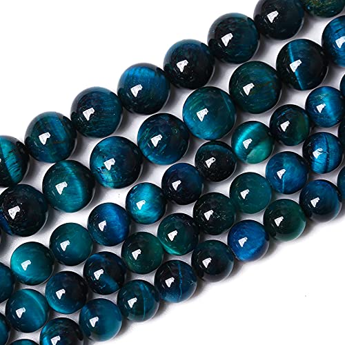 4mm 90pcs Blue Tiger Eye Gemstone Loose Beads Natural Round Stone Beads for Jewelry Making 1 Strand 15" (Blue Tiger Eye, 4mm) - color: Blue Tiger eye, size: 4mm