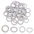 UNICRAFTALE 40pcs 2 Sizes 304 Stainless Steel Connecting Rings with Uneven Pattern Metal Ring with Color Stainless Steel Laser Cutting Connecting Rings Metal Loose Ring for Jewelry Making 15/18mm Long - size: 15/18mm