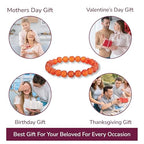Crystal Vibe 8mm Beaded Bracelets For Women Men - Healing Crystal Bracelet - Adjustable Size - color: carnelian