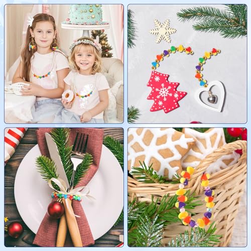 300pcs Christmas Bulbs Polymer Clay Beads, Christmas Spacer Heishi Beads for DIY Crafts Bracelet Necklace Earring Jewelry Making Party Supplies Accessories - color: Multicolor