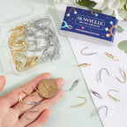 SUNNYCLUE 1 Box 80Pcs French Hook Ear Wires Stainless Steel Earring Hooks Metal 18K Gold Plated Silver Wide Fishing Earrings Wire Hook with Vertical Loop for Jewelry Making Findings DIY Crafts Women - style: Teardrop 2
